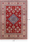 Red Kazak Handmade Rug - 8' 3" X 11' 7" - Golden Nile