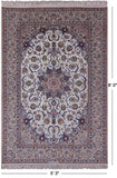 Ivory Isfahan Authentic Persian Hand Knotted Wool & Silk Area Rug - 5' 3" X 8' 0" - Golden Nile
