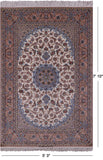 Ivory Isfahan Authentic Persian Hand Knotted Wool & Silk Area Rug - 5' 3" X 7' 10" - Golden Nile