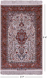 Ivory Signed Authentic Isfahan Wool & Silk Persian Rug 3' 7" X 5' 4" - Golden Nile