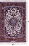 Ivory Isfahan Authentic Persian Hand Knotted Wool & Silk Area Rug - 4' 3" X 6' 8" - Golden Nile