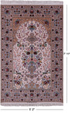 Ivory Isfahan Authentic Persian Hand Knotted Wool & Silk Area Rug - 5' 2" X 7' 11" - Golden Nile