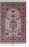 Ivory Isfahan Authentic Persian Hand Knotted Wool & Silk Area Rug - 5' 2" X 7' 11" - Golden Nile