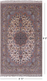 Isfahan Authentic Persian Hand Knotted Wool & Silk Area Rug - 4' 11" X 8' 2" - Golden Nile