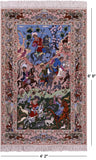 Signed Isfahan Authentic Persian Hunting Scene Hand Knotted Wool & Silk Area Rug - 4' 2" X 6' 8" - Golden Nile