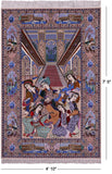 Isfahan Authentic Persian Pictorial Hand Knotted Wool & Silk Area Rug - 4' 10" X 7' 5" - Golden Nile