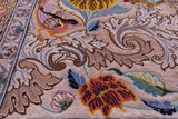 Ivory Signed Authentic Persian Isfahan Hand Knotted Wool & Silk Rug - 3' 8" X 5' 6" - Golden Nile