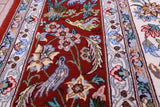 Ivory Signed Authentic Persian Isfahan Hand Knotted Wool & Silk Rug - 4' 11" X 7' 8" - Golden Nile