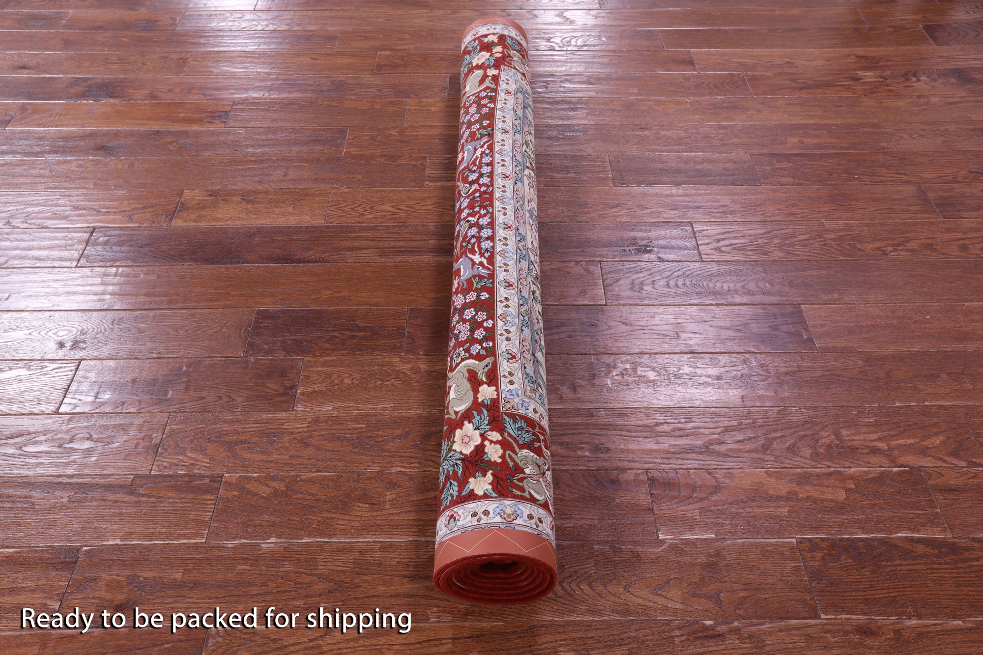 Ivory Signed Authentic Persian Isfahan Hand Knotted Wool & Silk Rug - 4' 11" X 7' 8" - Golden Nile