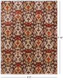 Brown Ikat Handmade Wool Rug - 5' 0" X 6' 3" - Golden Nile