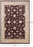 Brown Peshawar Hand Knotted Wool Rug - 6' 2" X 8' 10" - Golden Nile