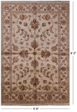 Ivory Peshawar Hand Knotted Wool Rug - 5' 6" X 8' 2" - Golden Nile