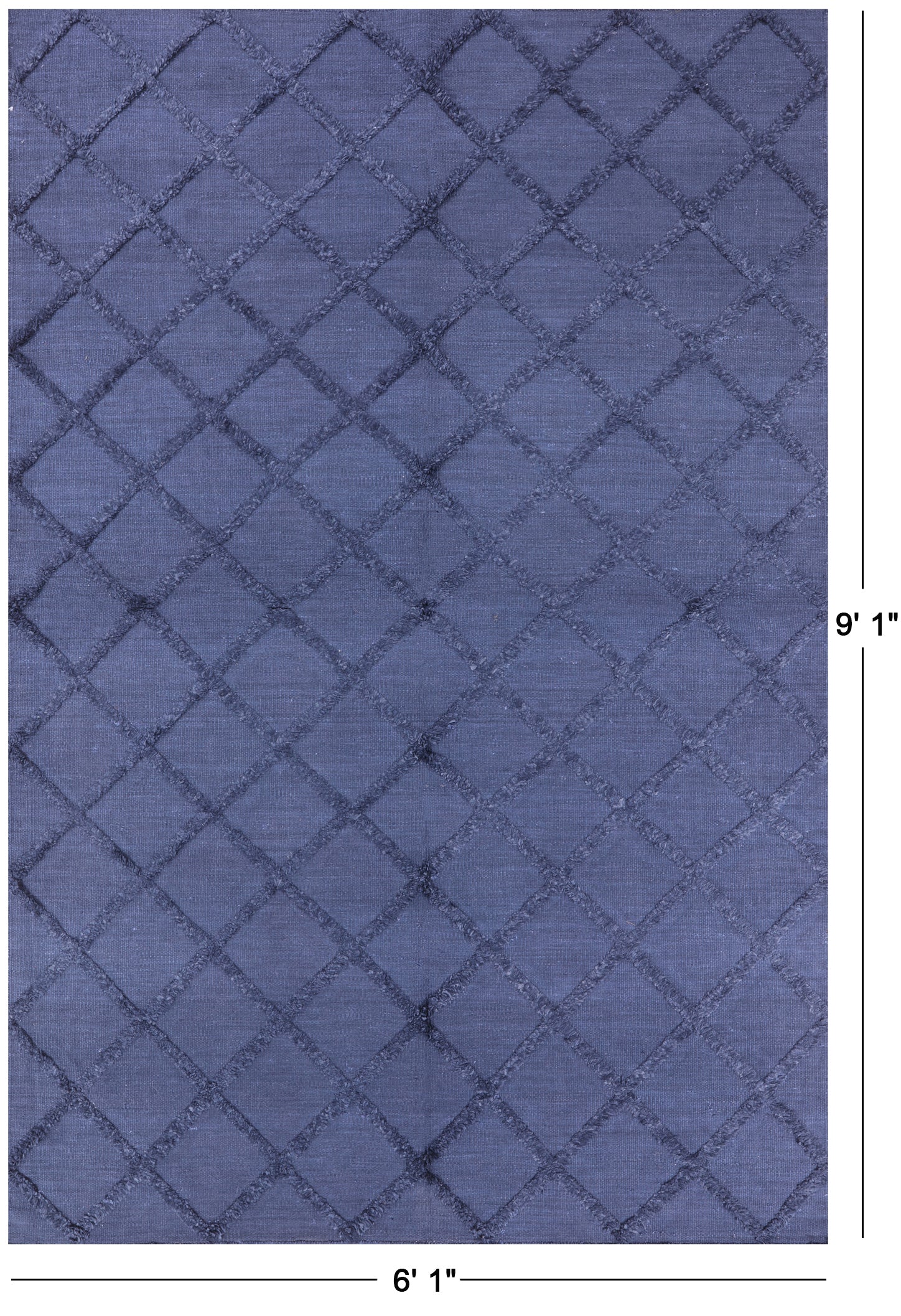 Moroccan Flat Weave Wool Rug - 6' 1" X 9' 1" - Golden Nile