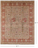 Peshawar Hand Knotted Wool Rug - 8' 1" X 10' 1" - Golden Nile