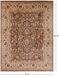 Brown Peshawar Hand Knotted Wool Rug - 8' 1" X 10' 4" - Golden Nile