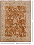 Peshawar Handmade Wool Area Rug - 9' 2" X 12' 2" - Golden Nile