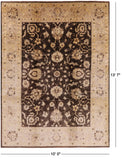 Brown Peshawar Hand Knotted Wool Rug - 10' 0" X 13' 7" - Golden Nile