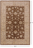 Brown Peshawar Hand Knotted Wool Rug - 6' 0" X 9' 1" - Golden Nile