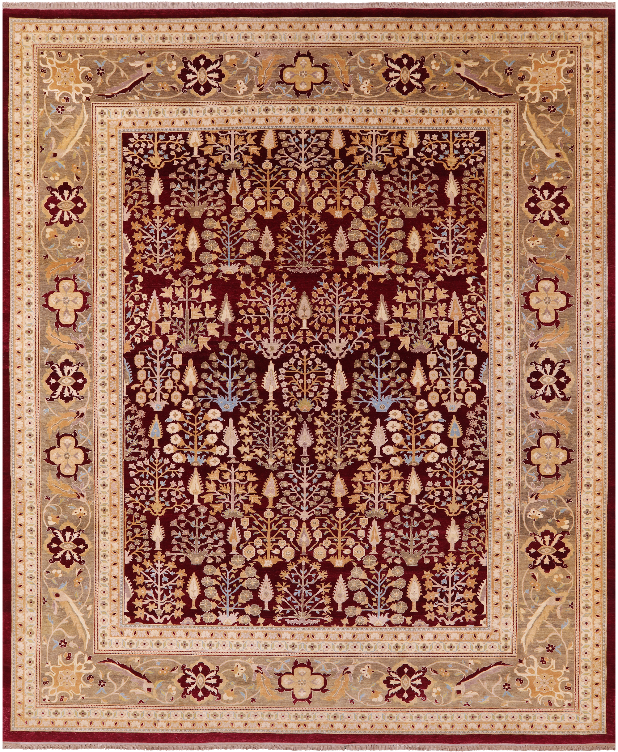 Persian Ziegler Hand Knotted Wool Rug 12' 2" X 14' 8" - Golden Nile