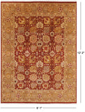 Red Peshawar Handmade Area Rug - 9' 1" X 12' 2" - Golden Nile