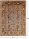 Peshawar Hand Knotted Wool Rug - 9' 1" X 12' 2" - Golden Nile