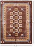 Brown Persian Gabbeh Handmade Wool Area Rug - 5' 8" X 7' 9" - Golden Nile