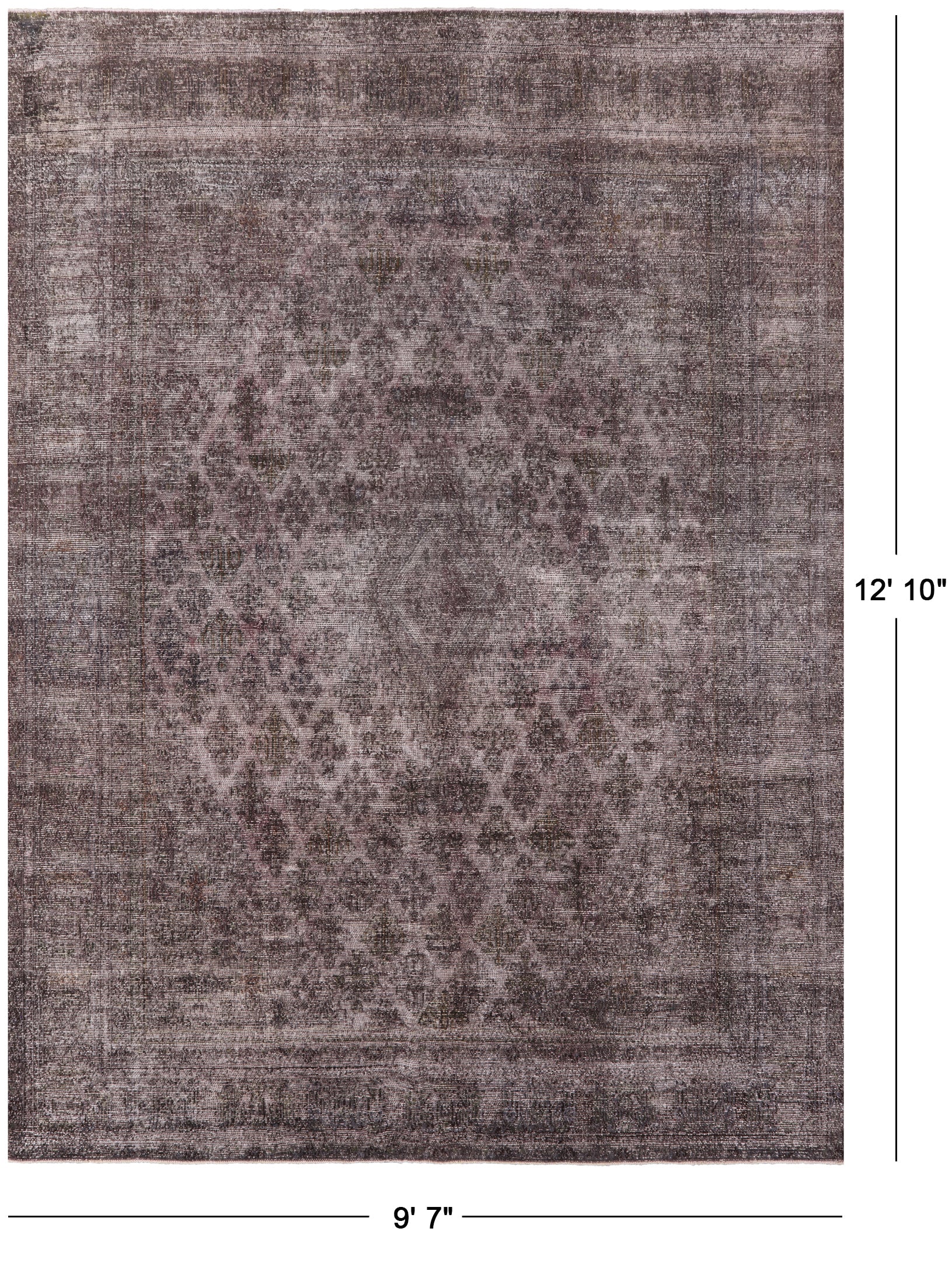 Persian Overdyed Handmade Wool Area Rug - 9' 7" X 12' 10" - Golden Nile