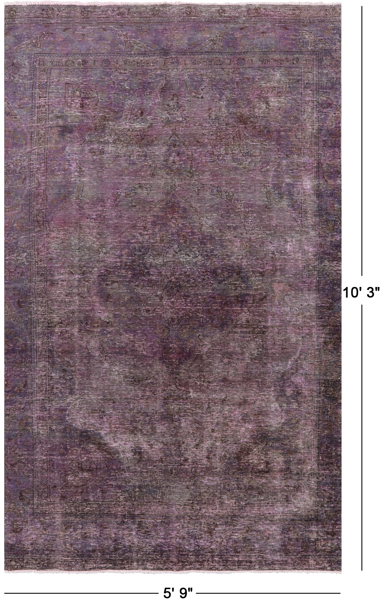 Persian Overdyed Handmade Wool Area Rug - 5' 9" X 10' 3" - Golden Nile