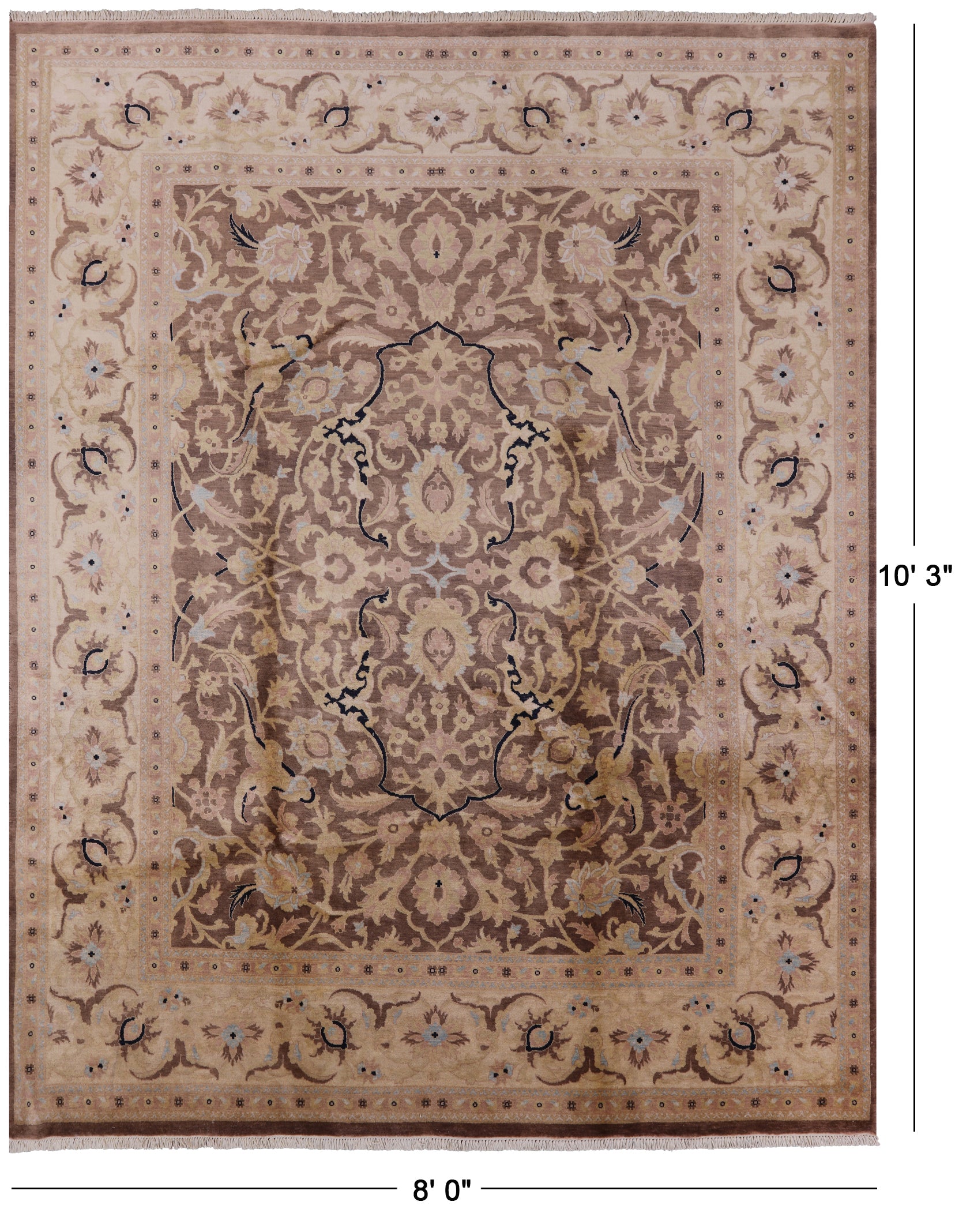 Peshawar Handmade Wool Area Rug - 8' 0" X 10' 3" - Golden Nile
