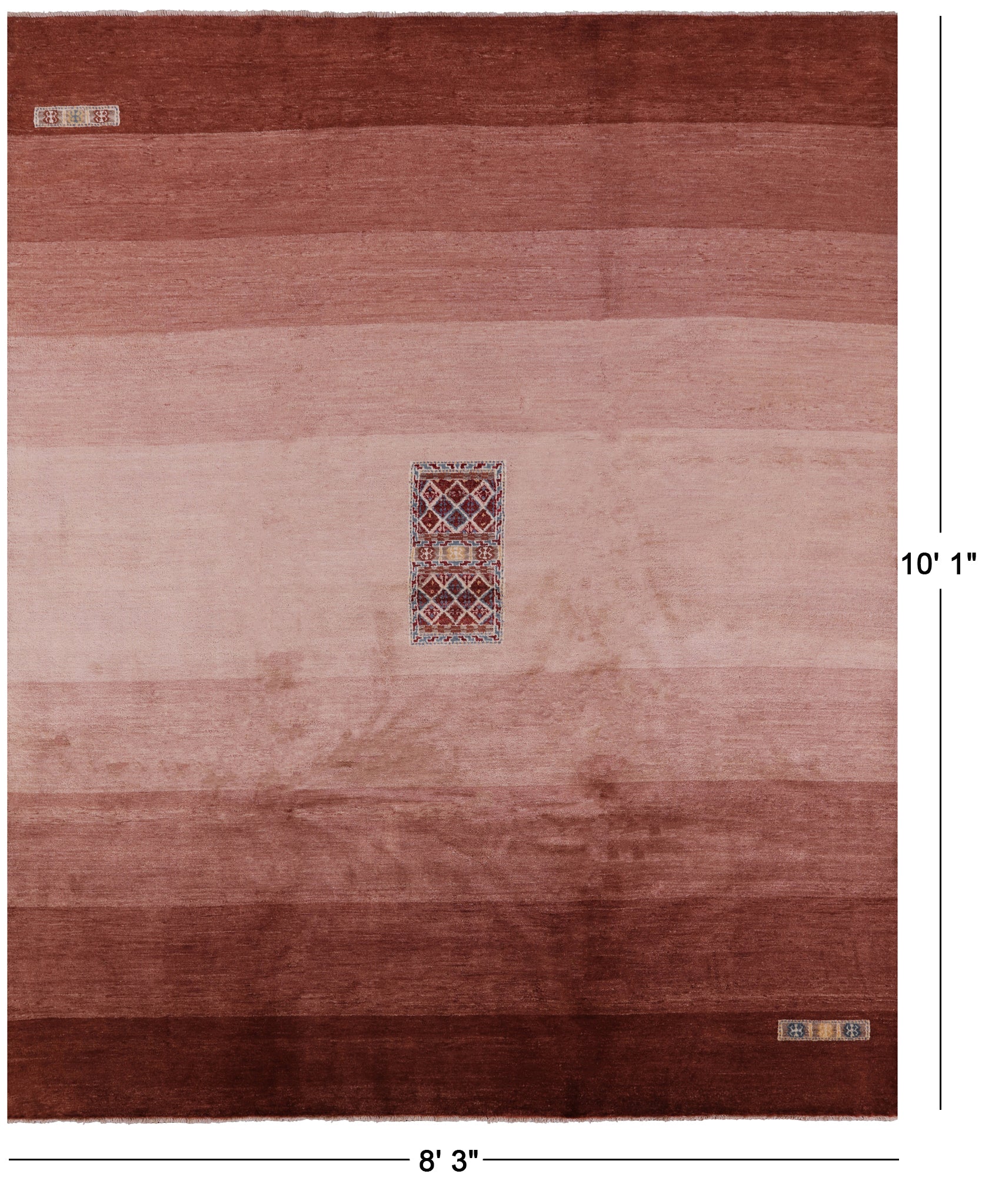 Persian Gabbeh Hand Knotted Wool Rug - 8' 3" X 10' 1" - Golden Nile