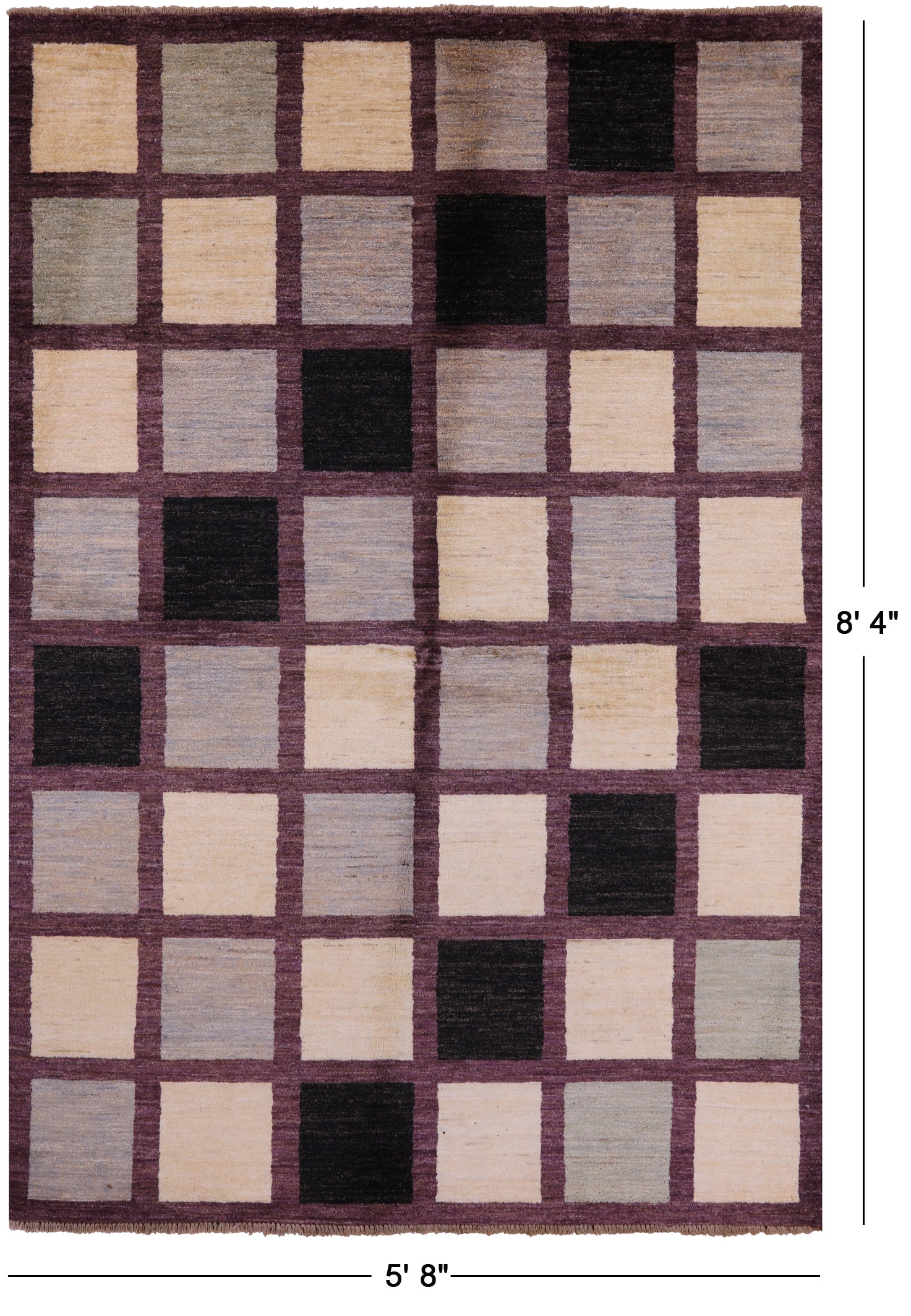 Persian Gabbeh Handmade Wool Area Rug - 5' 8" X 8' 4" - Golden Nile