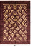 Brown Chobi Peshawar Handmade Area Rug - 5' 6" X 8' 1" - Golden Nile
