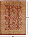 Red Peshawar Handmade Wool Area Rug - 9' 2" X 11' 10" - Golden Nile