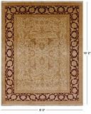 Ivory Chobi Peshawar Handmade Wool Area Rug - 8' 0" X 10' 2" - Golden Nile