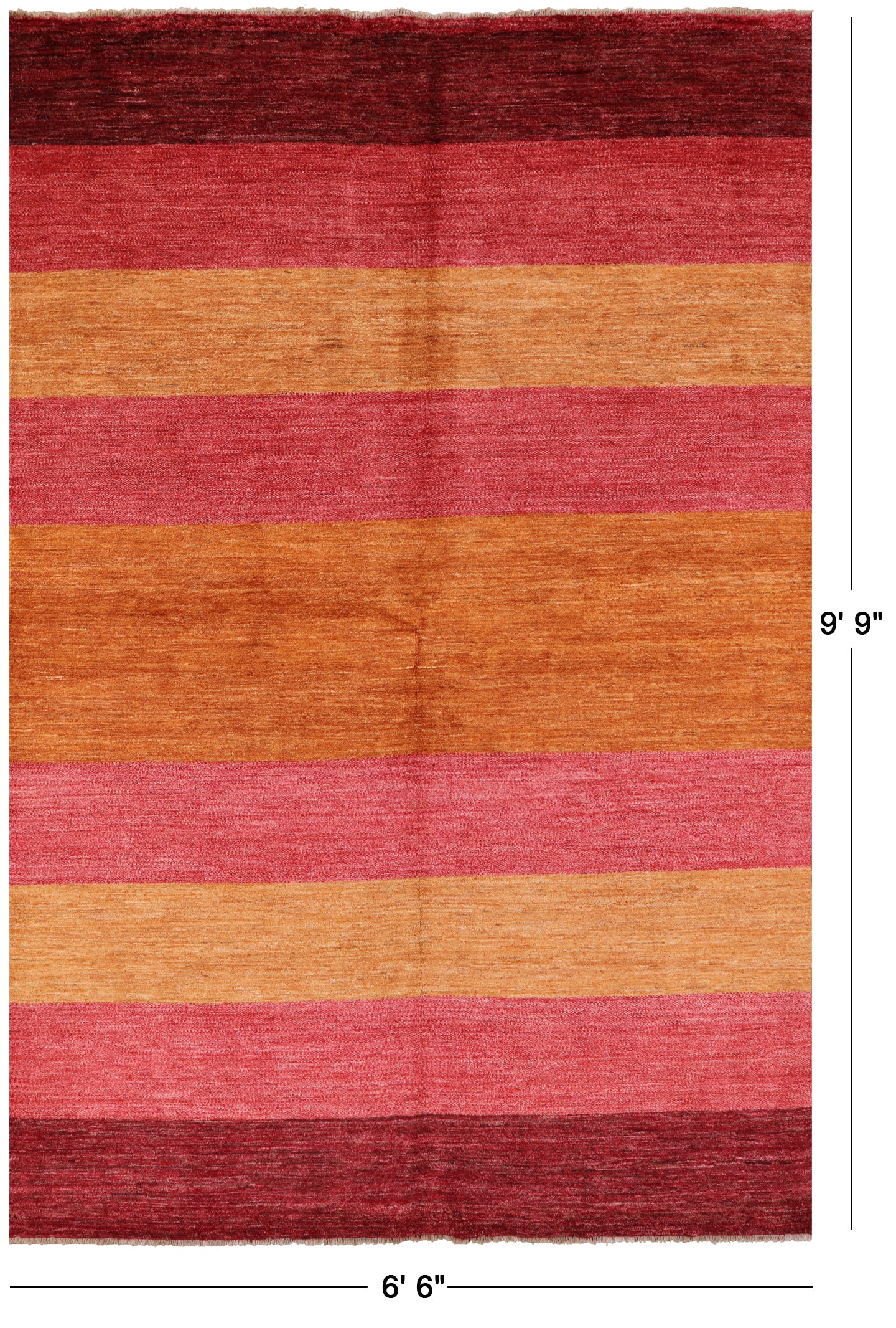 Gabbeh Persian Hand Knotted Wool Rug - 6' 6" X 9' 9" - Golden Nile