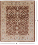 Brown Peshawar Handmade Wool Area Rug - 8' 1" X 10' 1" - Golden Nile