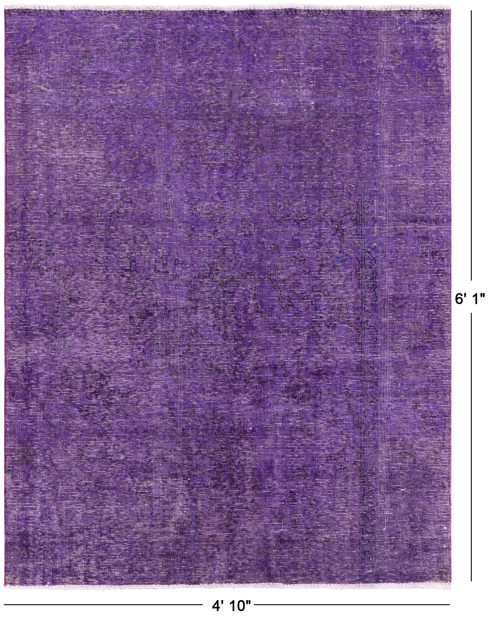 Purple Persian Overdyed Handmade Area Rug - 4' 10" X 6' 1" - Golden Nile