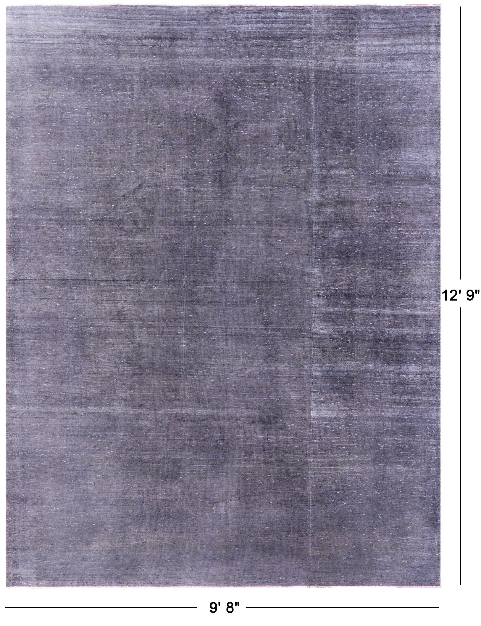 Grey Persian Overdyed Handmade Wool Area Rug - 9' 8" X 12' 9" - Golden Nile