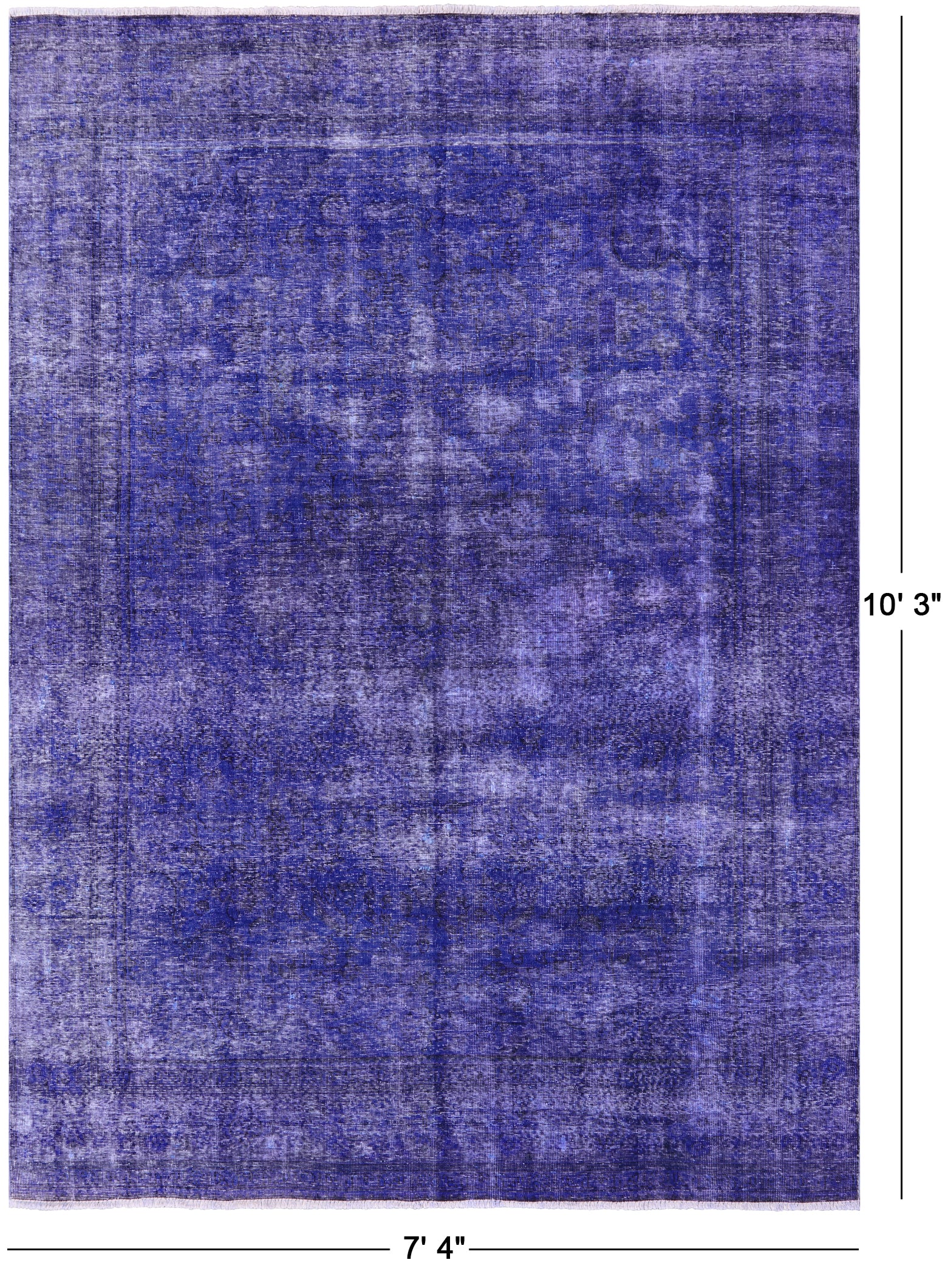Persian Overdyed Handmade Wool Area Rug - 7' 4" X 10' 3" - Golden Nile