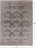 Ivory William Morris Handmade Wool Rug - 7' 7" X 10' 0" - Golden Nile