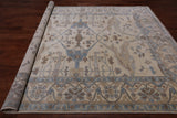 Ivory Handmade Turkish Oushak Wool Rug - 8' 0" X 10' 0"