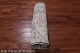 Ivory Handmade Turkish Oushak Wool Rug - 8' 0" X 10' 0"