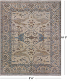 Ivory Handmade Turkish Oushak Wool Rug - 8' 0" X 10' 0"