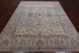Ivory Handmade Turkish Oushak Wool Rug - 8' 0" X 10' 0"