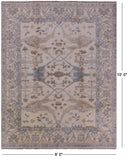 Ivory Handmade Turkish Oushak Wool Rug - 8' 0" X 10' 0" - Golden Nile