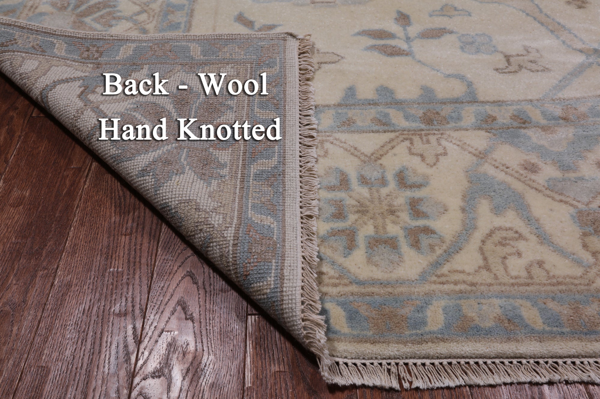 Ivory Handmade Turkish Oushak Wool Rug - 8' 0" X 10' 0"