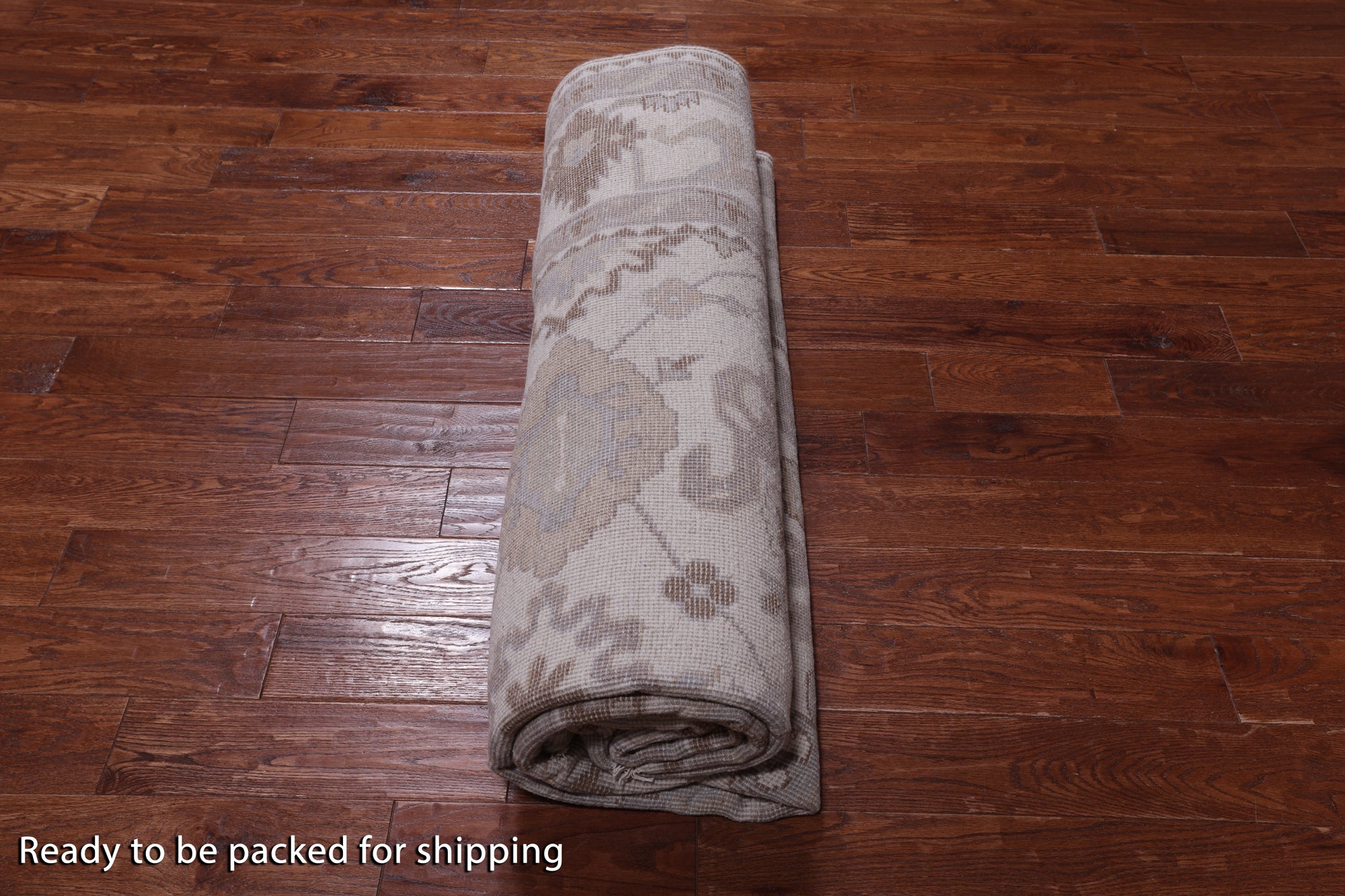 Ivory Turkish Oushak Hand Knotted Wool Rug - 8' 2" X 9' 10"