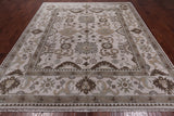 Ivory Turkish Oushak Hand Knotted Wool Rug - 8' 2" X 9' 10"