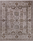 Ivory Turkish Oushak Hand Knotted Wool Rug - 8' 2" X 9' 10"