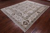 Ivory Turkish Oushak Hand Knotted Wool Rug - 8' 2" X 9' 10"